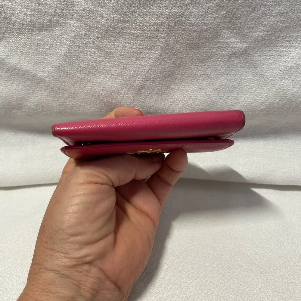 Prada Pink Saffiano leather key case